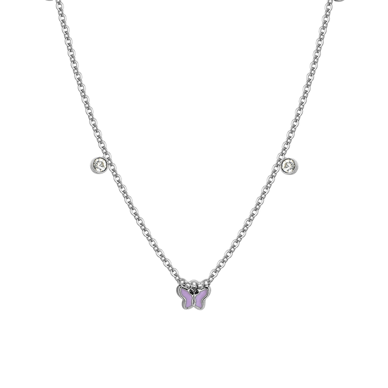 COLLAR DE NIÑA DE ACERO ESMALTADO VIOLETA