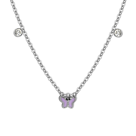 COLLAR DE NIÑA DE ACERO ESMALTADO VIOLETA