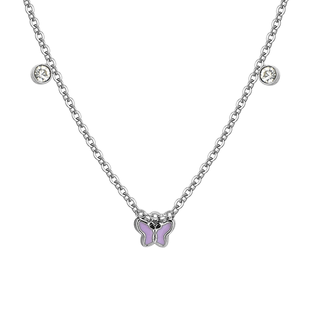COLLAR DE NIÑA DE ACERO ESMALTADO VIOLETA