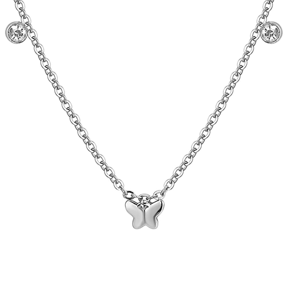 COLLAR DE ACERO PARA NIÑA CON MARIPOSAS