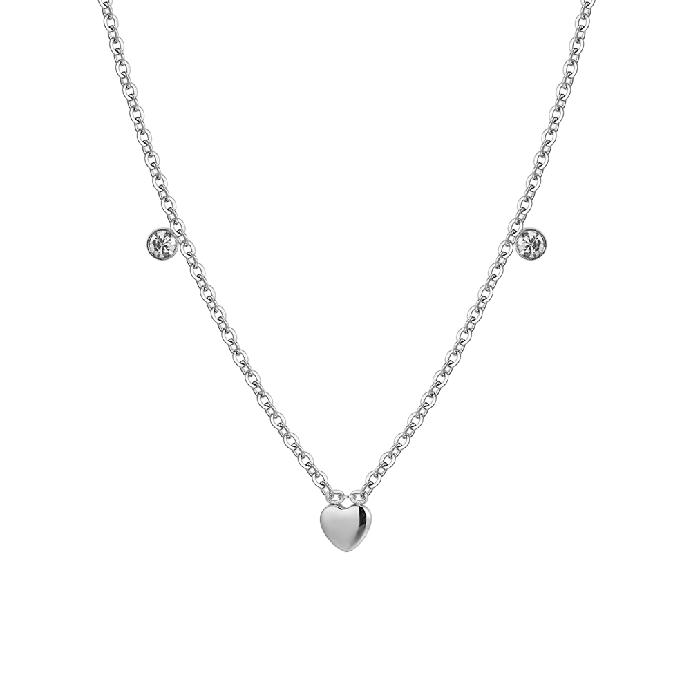 CORAZONES Y CRISTALES COLLAR DE ACERO NIÑA