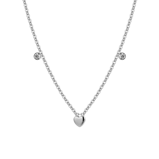 CORAZONES Y CRISTALES COLLAR DE ACERO NIÑA