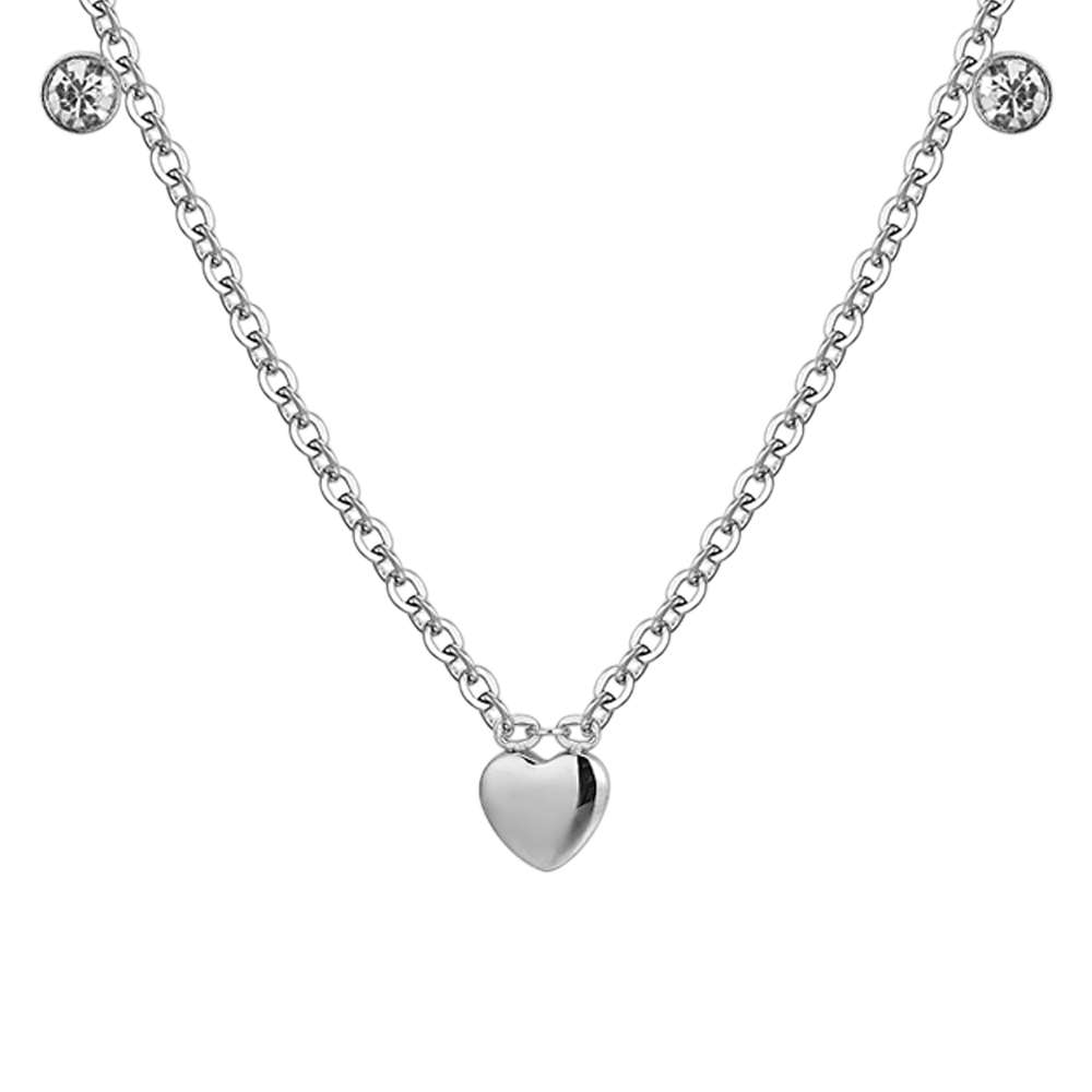 CORAZONES Y CRISTALES COLLAR DE ACERO NIÑA