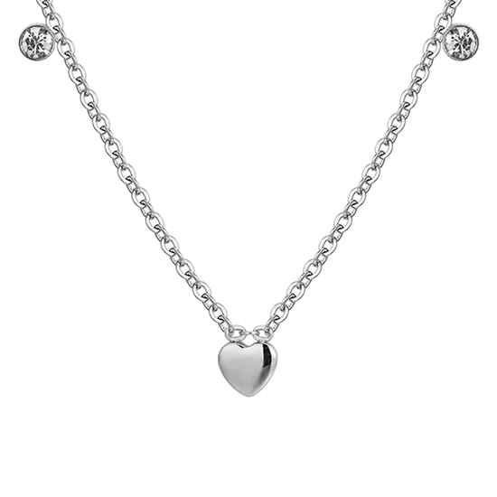 CORAZONES Y CRISTALES COLLAR DE ACERO NIÑA