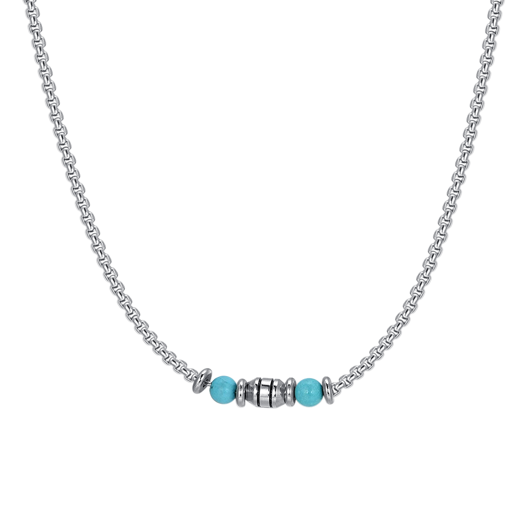 PIEDRAS DE TURQUESA COLLAR DE ACERO BEBÉ