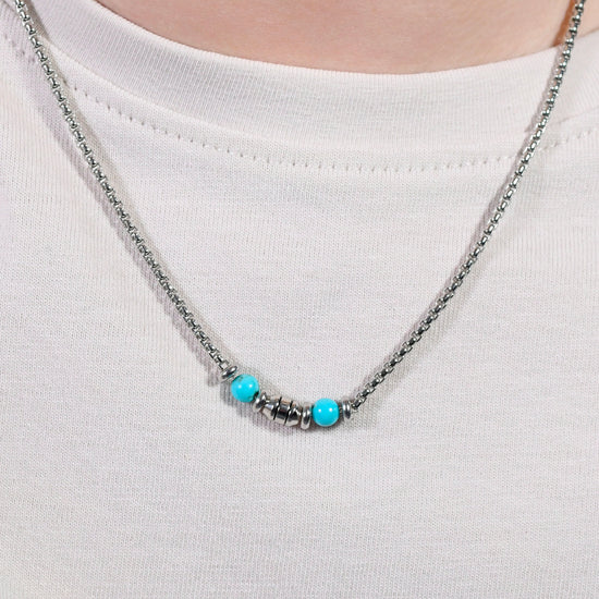 PIEDRAS DE TURQUESA COLLAR DE ACERO BEBÉ