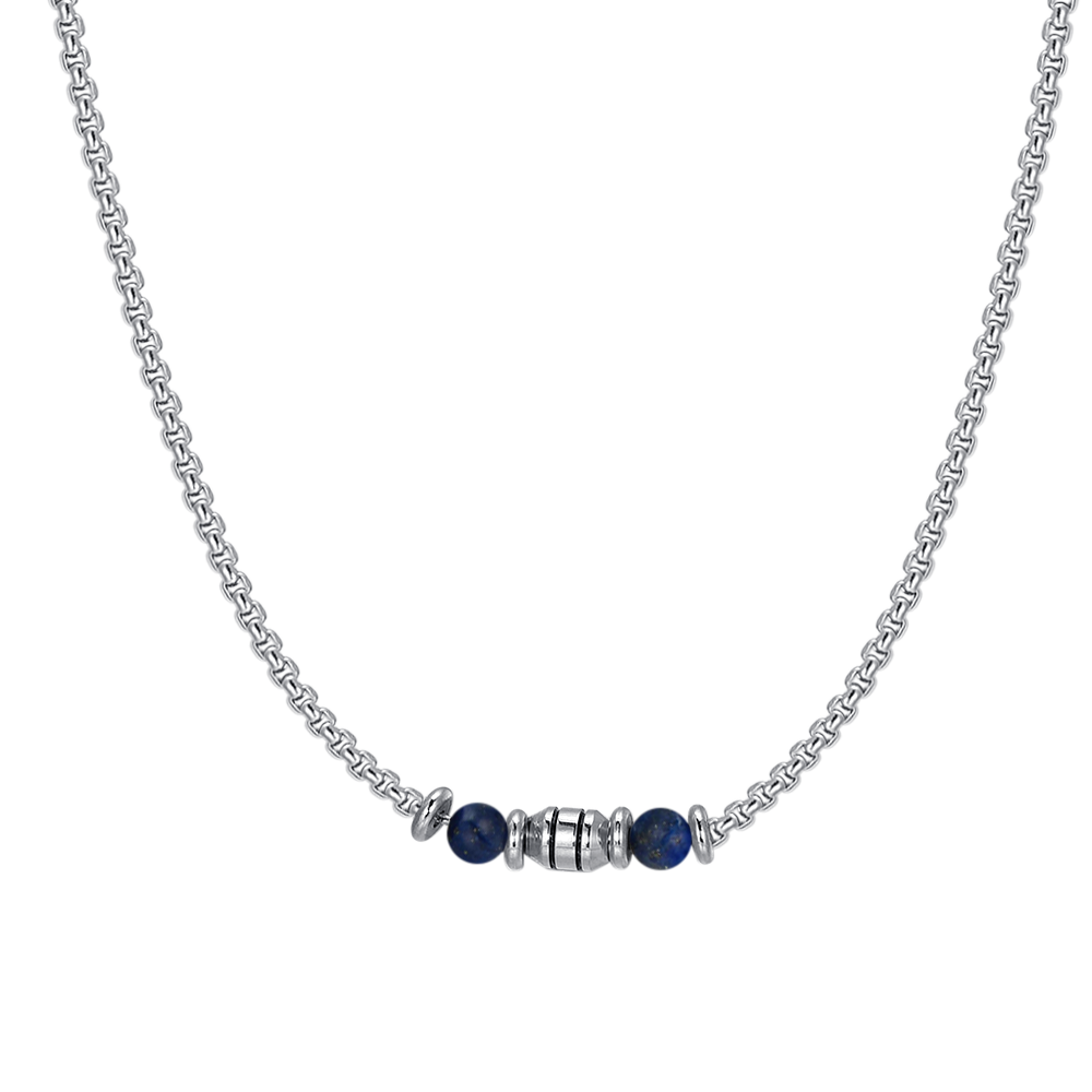 COLLAR BEBE ACERO PIEDRAS AZULES