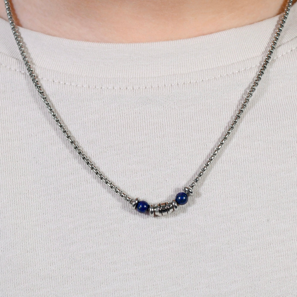 COLLAR BEBE ACERO PIEDRAS AZULES