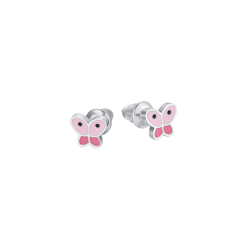 NIÑA PENDIENTES DE ACERO CON MARIPOSAS
