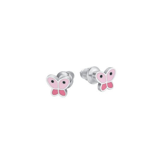 NIÑA PENDIENTES DE ACERO CON MARIPOSAS