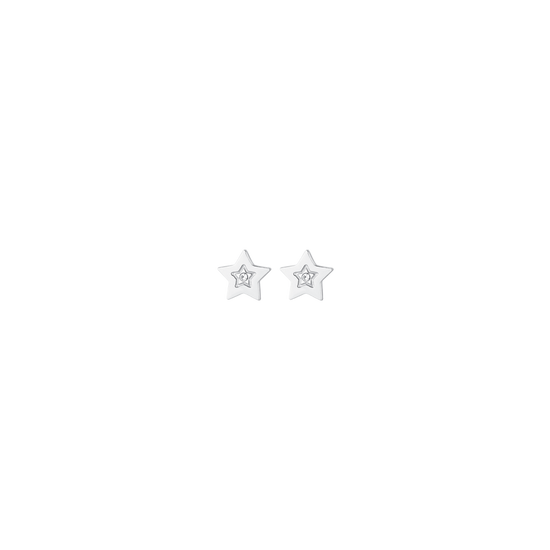 NIÑA PENDIENTES DE ACERO CON ESTRELLA