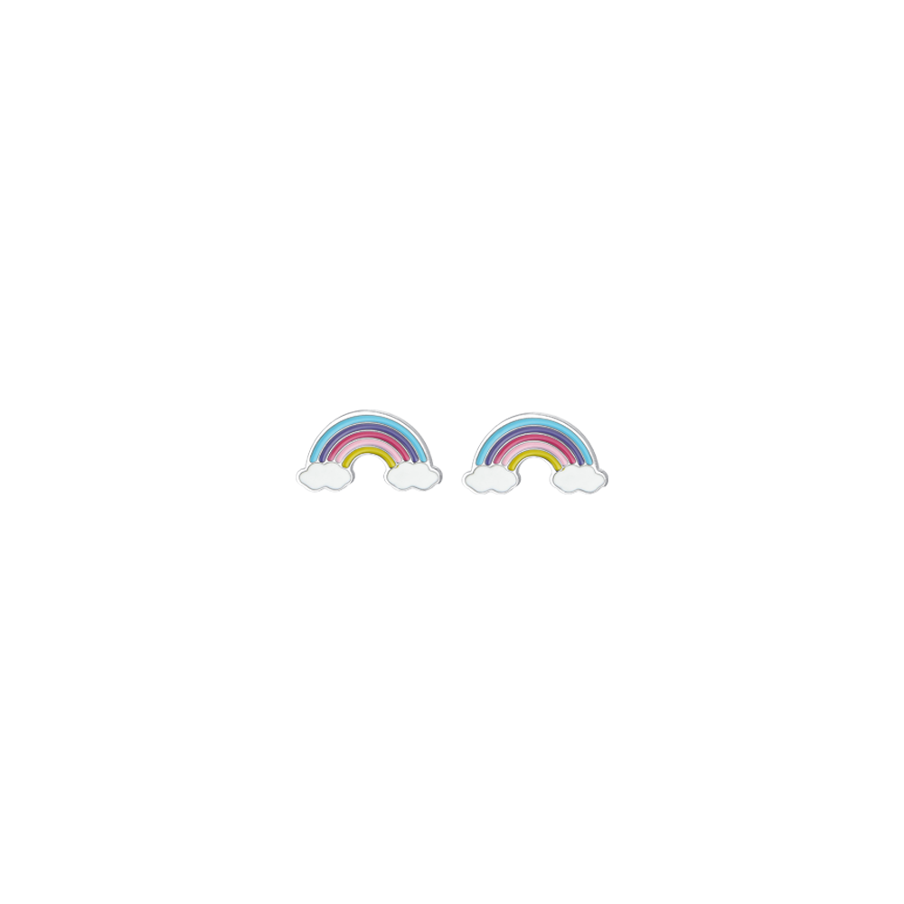 PENDIENTES ARCO IRIS ACERO NIÑA