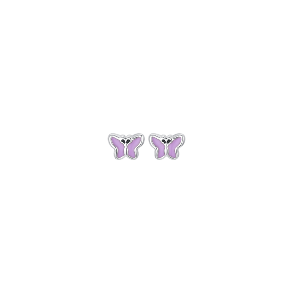 PENDIENTES NIÑA ACERO ESMALTADO VIOLETA