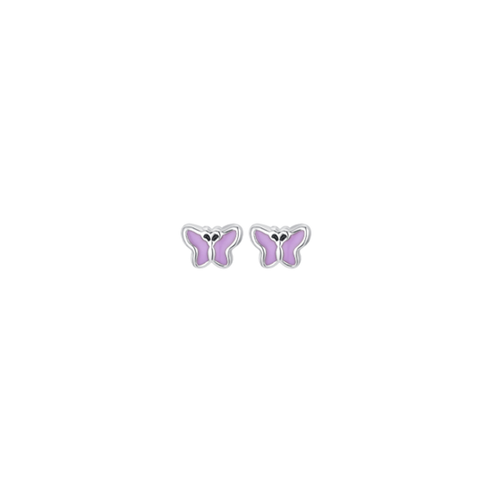 PENDIENTES NIÑA ACERO ESMALTADO VIOLETA
