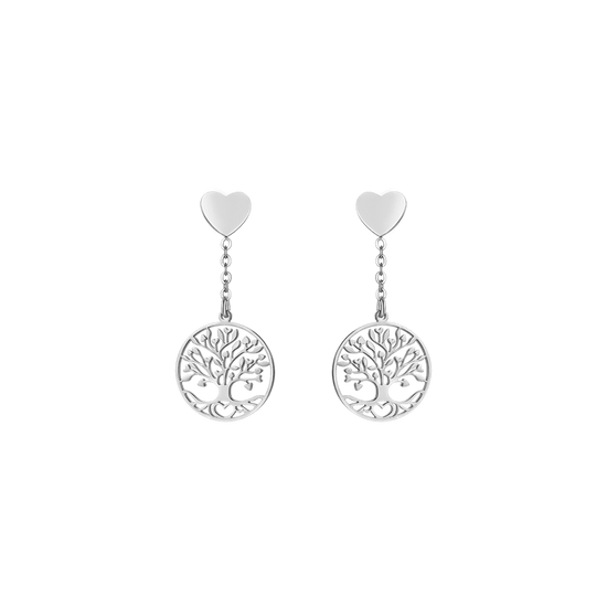 PENDIENTES DE ACERO PARA MUJER CON EL ÁRBOL DE LA VIDA