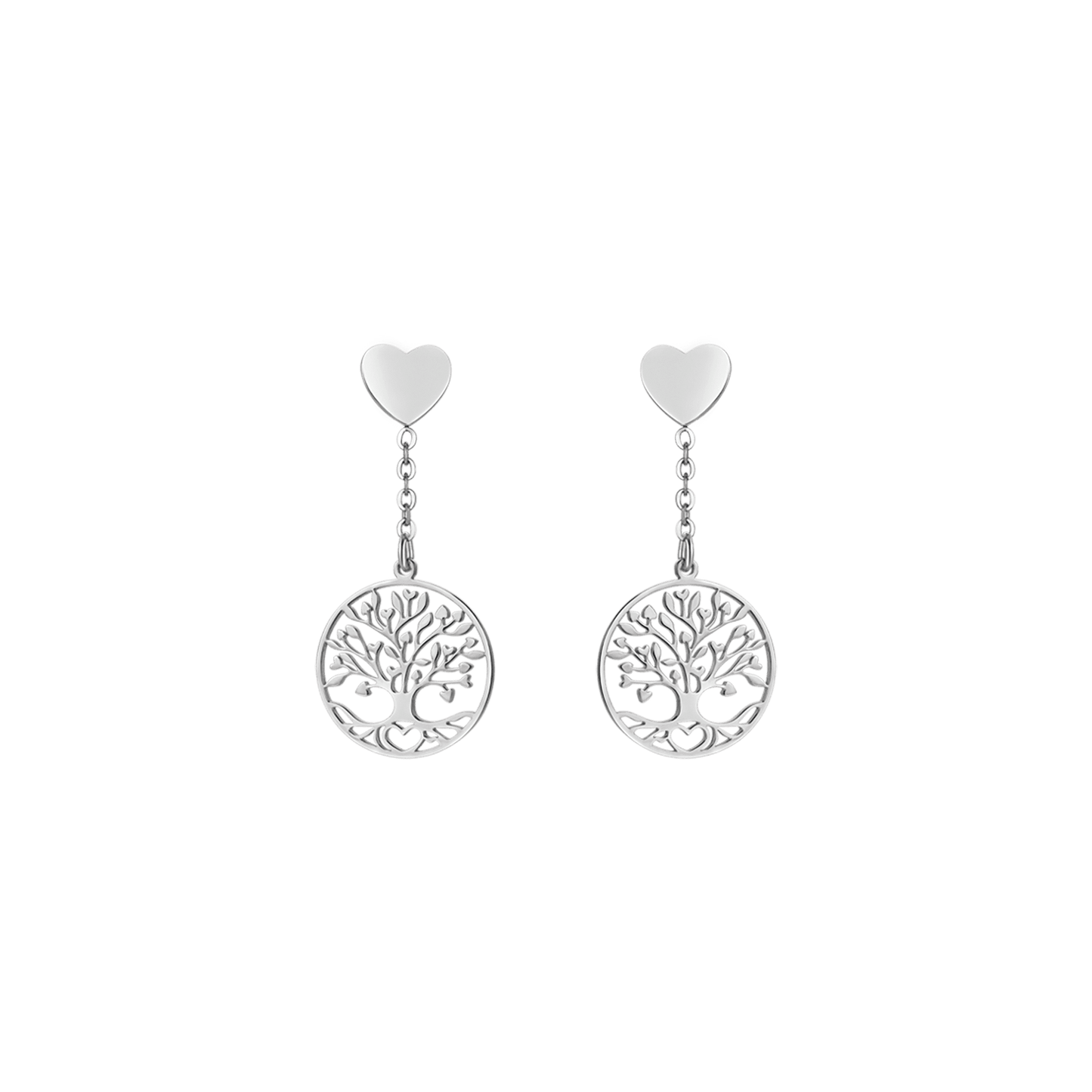 PENDIENTES DE ACERO PARA MUJER CON EL ÁRBOL DE LA VIDA