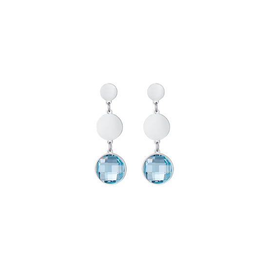 PENDIENTES DE ACERO CON PIEDRAS DE AGUAMARINA