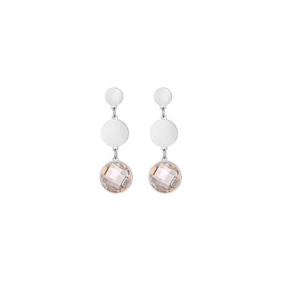 PENDIENTES DE ACERO CON PIEDRAS DE SOMBRA DORADAS