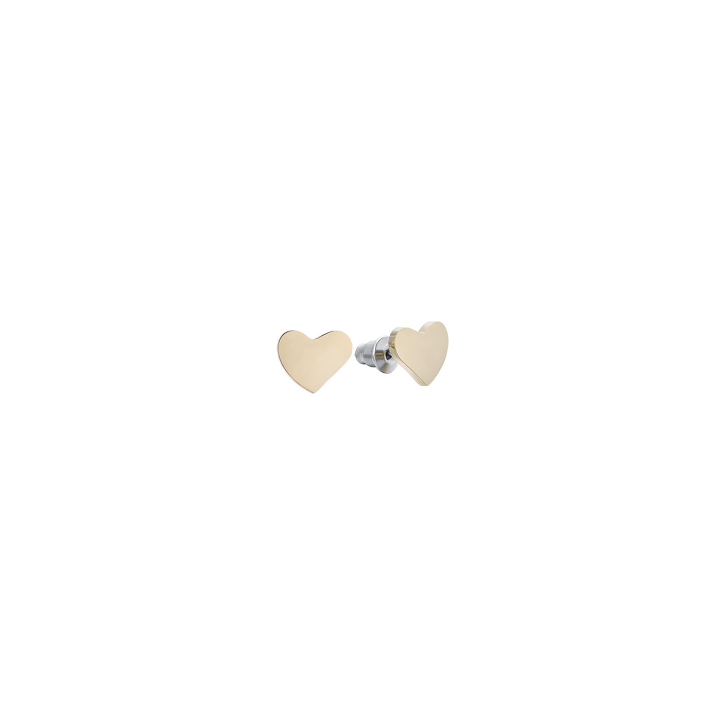 IP PENDIENTES DE ACERO DORADO CON CORAZONES