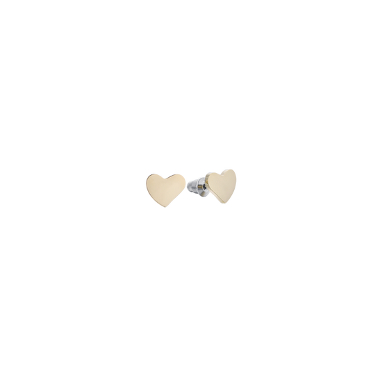 IP PENDIENTES DE ACERO DORADO CON CORAZONES