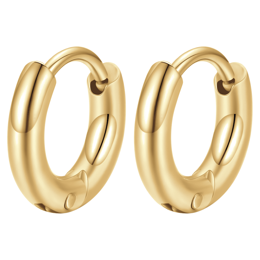 PENDIENTES DE ARO DE ACERO CHAPADO EN ORO PARA MUJER