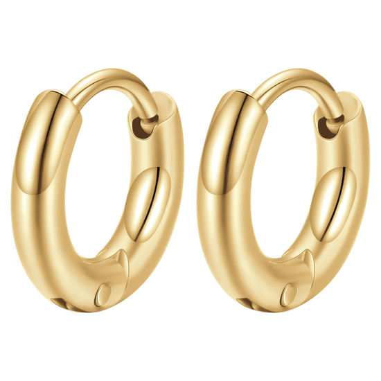 PENDIENTES DE ARO DE ACERO CHAPADO EN ORO PARA MUJER