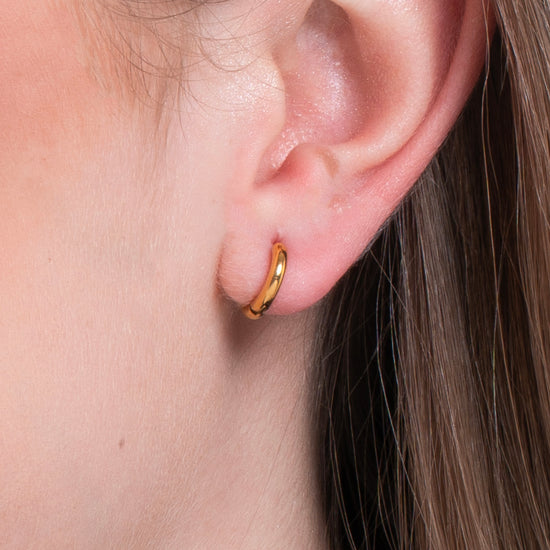 PENDIENTES DE ARO DE ACERO CHAPADO EN ORO PARA MUJER