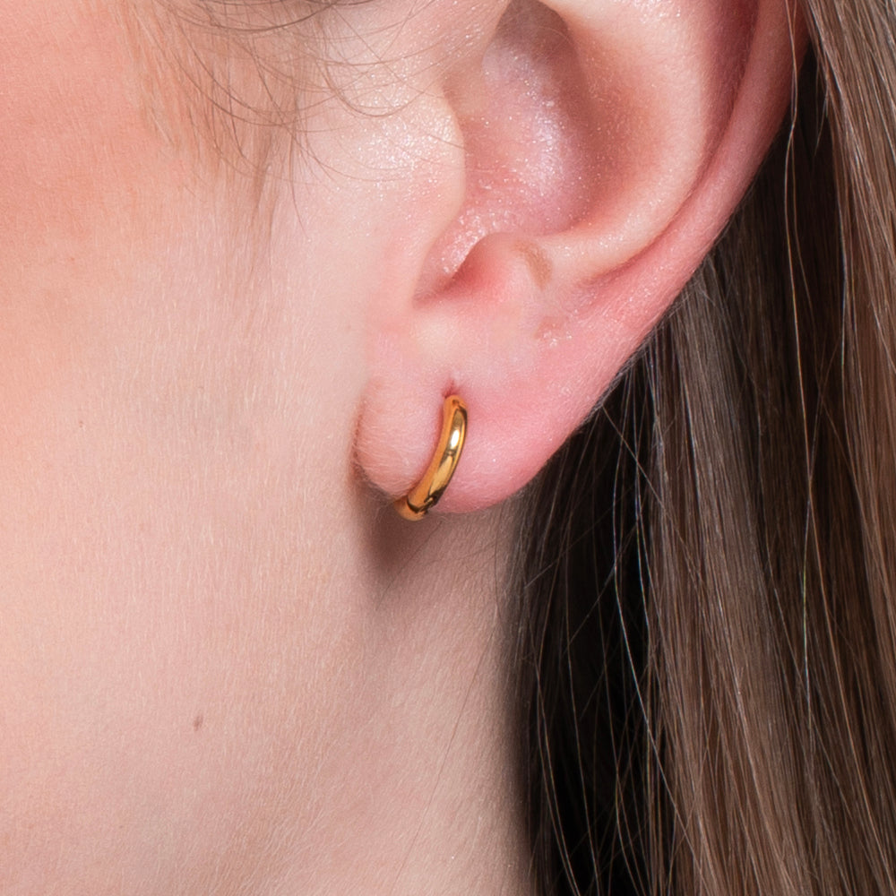 PENDIENTES DE ARO DE ACERO CHAPADO EN ORO PARA MUJER