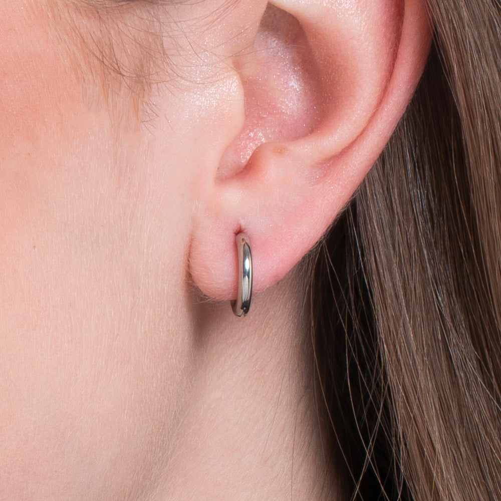 PENDIENTES DE ARO DE ACERO DE 12 MM PARA MUJER