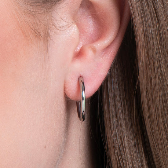 PENDIENTES DE ARO DE ACERO DE 14 MM PARA MUJER