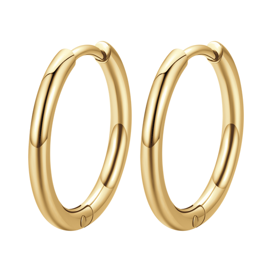 PENDIENTES DE ARO DE ACERO DORADO DE 19 MM PARA MUJER