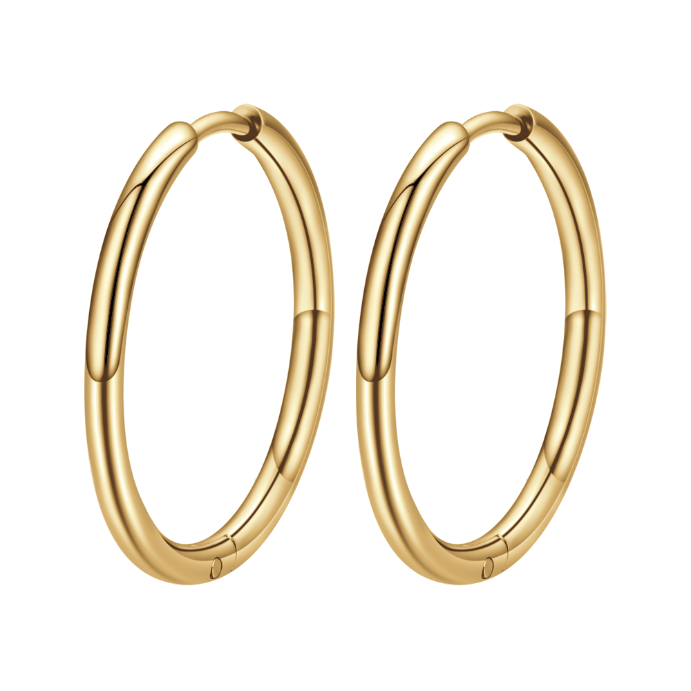 PENDIENTES DE ARO DE ACERO DE 24 MM PARA MUJER