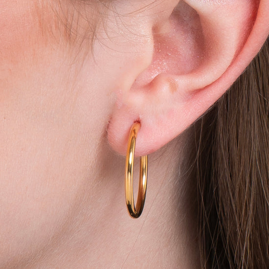 PENDIENTES DE ARO DE ACERO DE 24 MM PARA MUJER