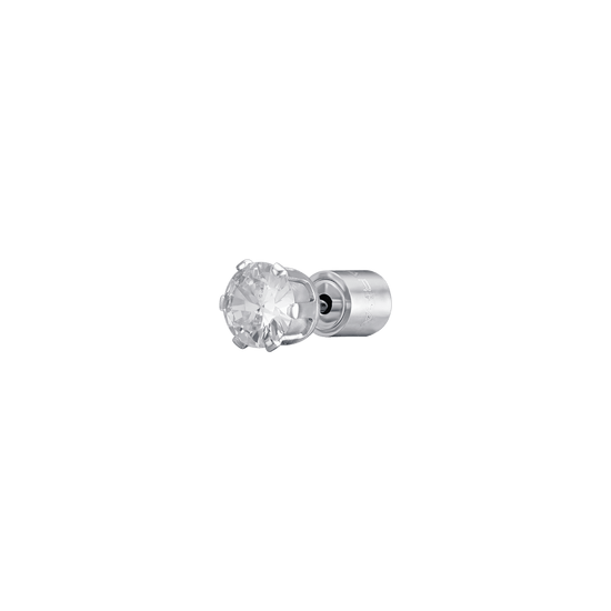 PENDIENTE MONO POINT LIGHT DE ACERO CON CRISTAL BLANCO