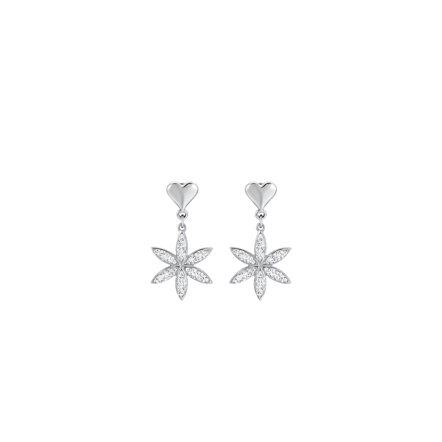 PENDIENTES DE ACERO FLOR DE LA VIDA PARA MUJER CON CRISTALES BLANCOS