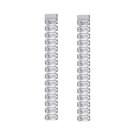 PENDIENTES DE ACERO PARA MUJER CON CIRCONITA BLANCA