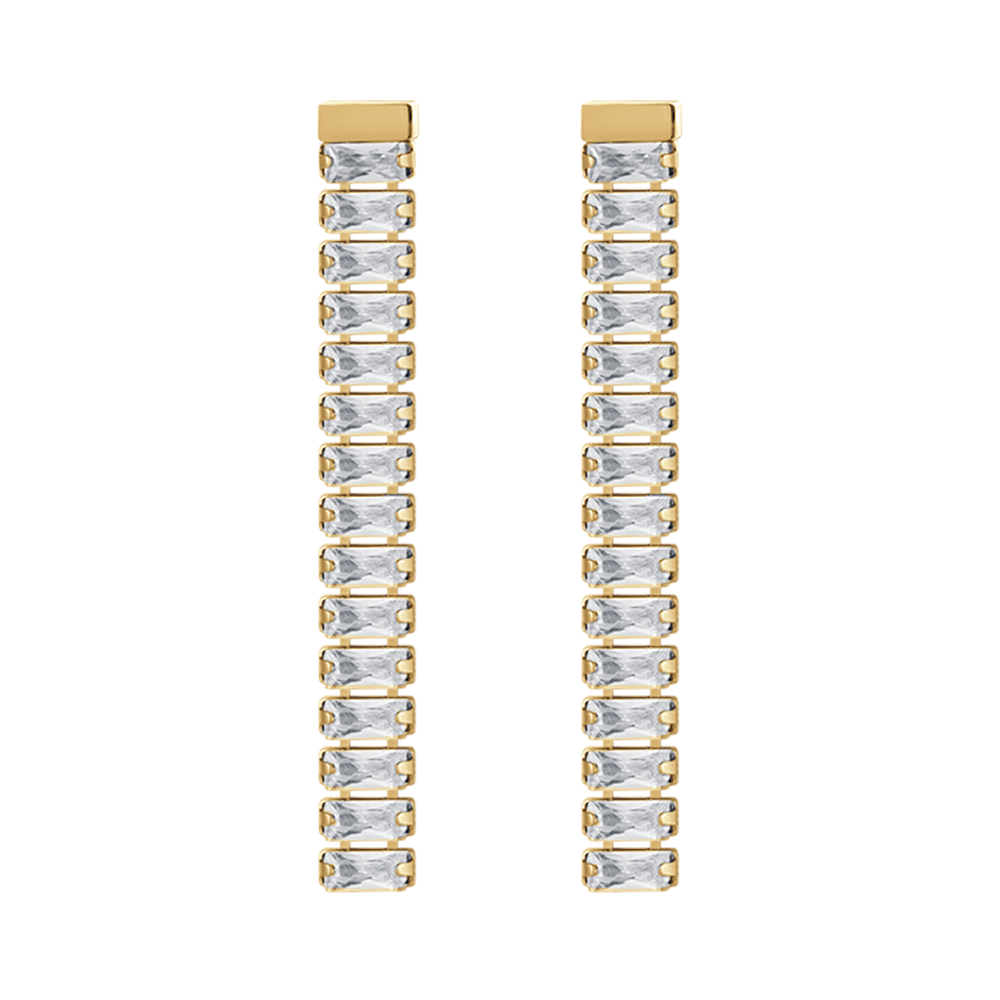 PENDIENTES DE ACERO PARA MUJER CON CIRCONITA BLANCA