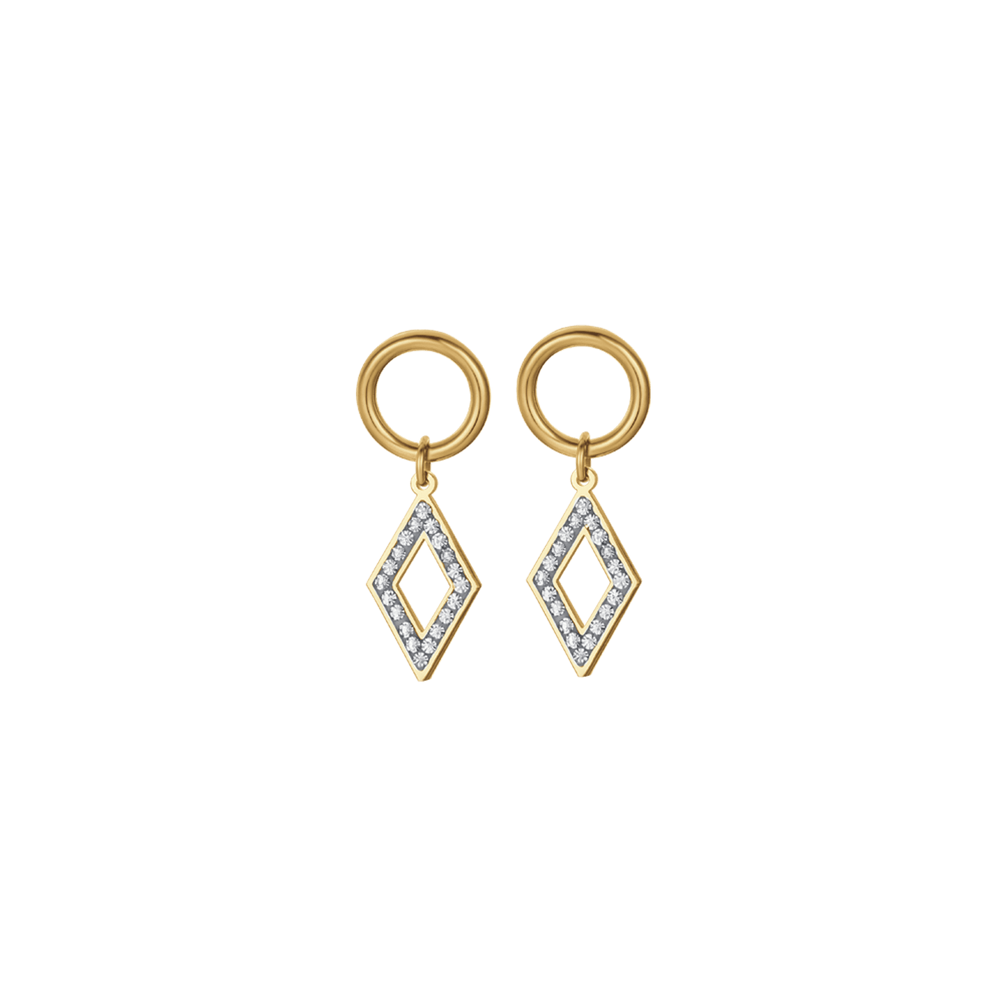 PENDIENTES DE ACERO PARA MUJER CON CRISTALES BLANCOS