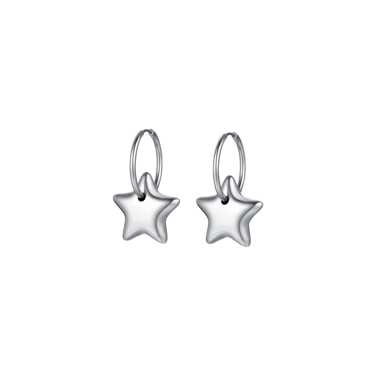 PENDIENTES DE ACERO PARA MUJER CON ESTRELLAS LLENAS