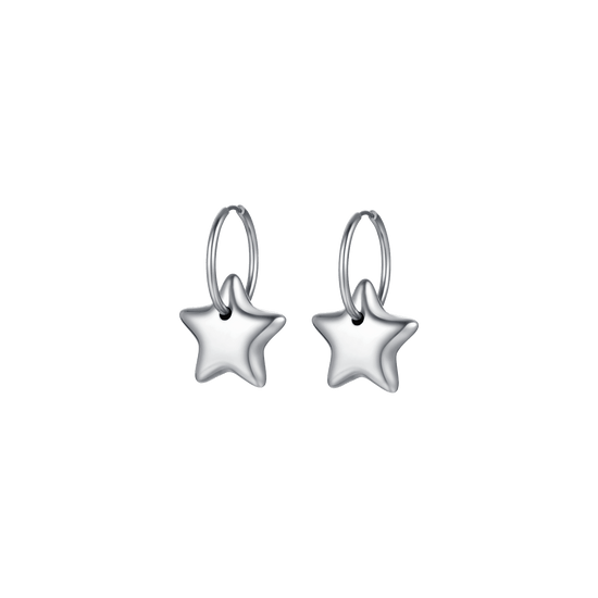 PENDIENTES DE ACERO PARA MUJER CON ESTRELLAS LLENAS