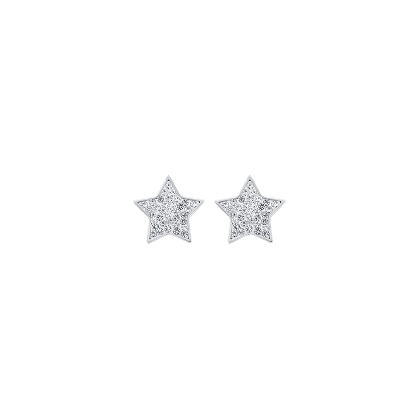 PENDIENTES DE ESTRELLA DE ACERO PARA MUJER CON CRISTALES BLANCOS