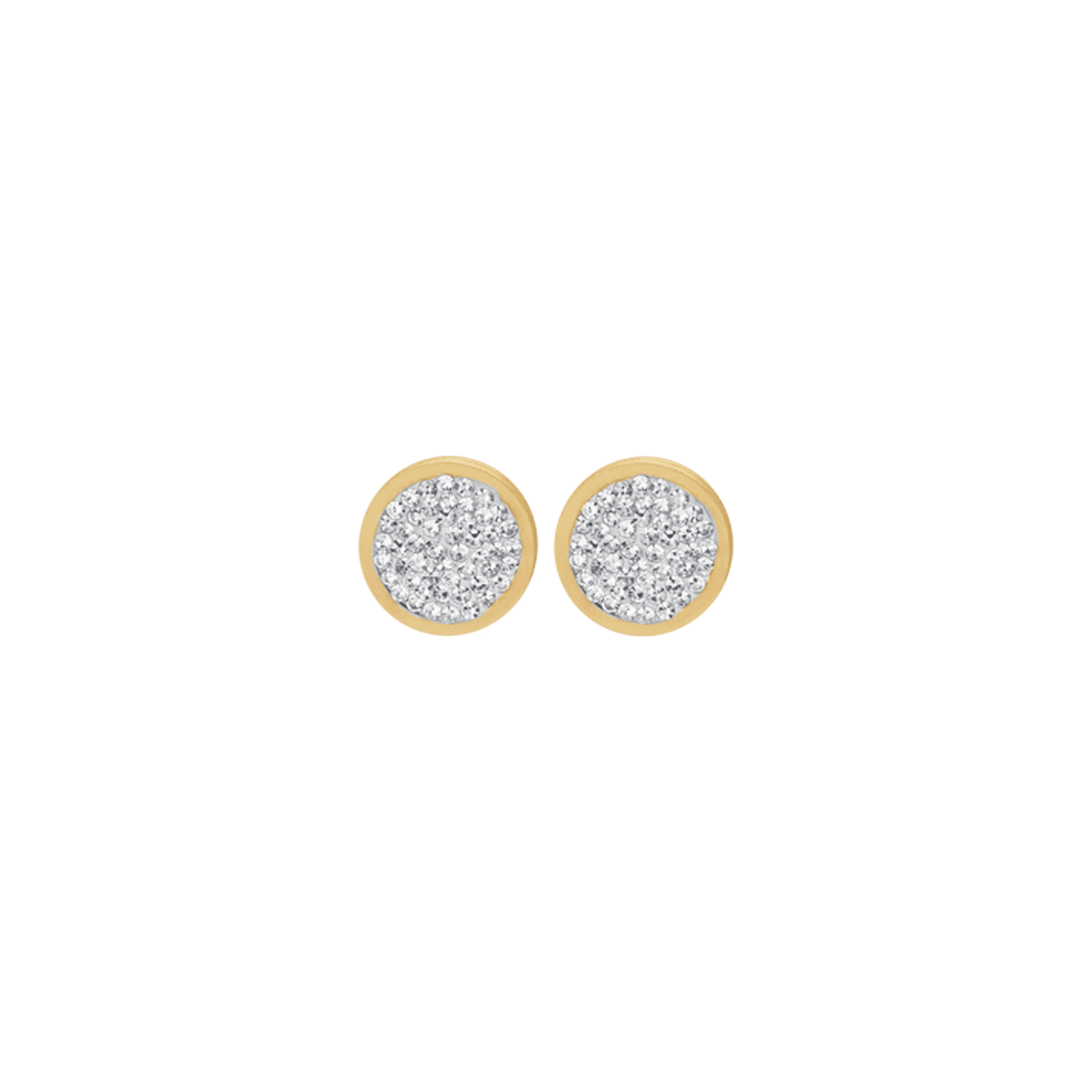 PENDIENTES DE ACERO IP DE MUJER CON CRISTALES BLANCOS
