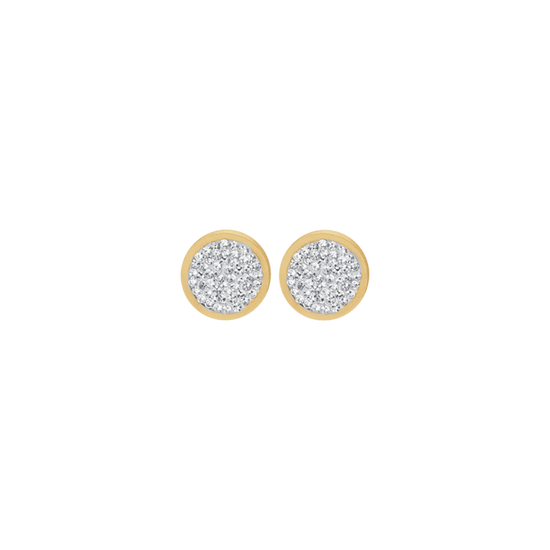 PENDIENTES DE ACERO IP DE MUJER CON CRISTALES BLANCOS