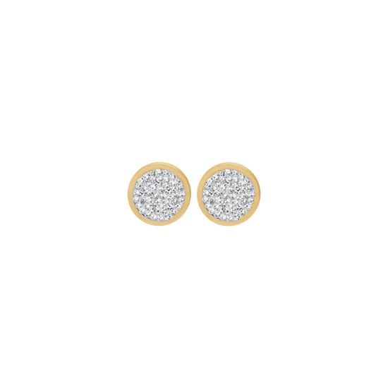 PENDIENTES DE ACERO IP DE MUJER CON CRISTALES BLANCOS