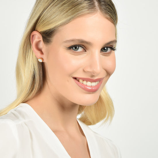 PENDIENTES DE ACERO IP DE MUJER CON CRISTALES BLANCOS