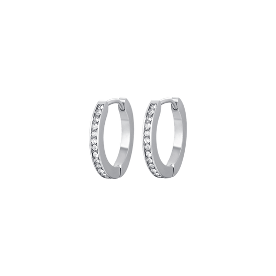 PENDIENTES DE ACERO PARA MUJER CON CRISTALES BLANCOS