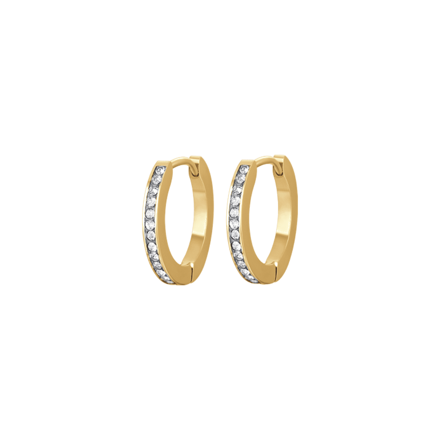 PENDIENTES DE ACERO IP DE MUJER CON CRISTALES BLANCOS