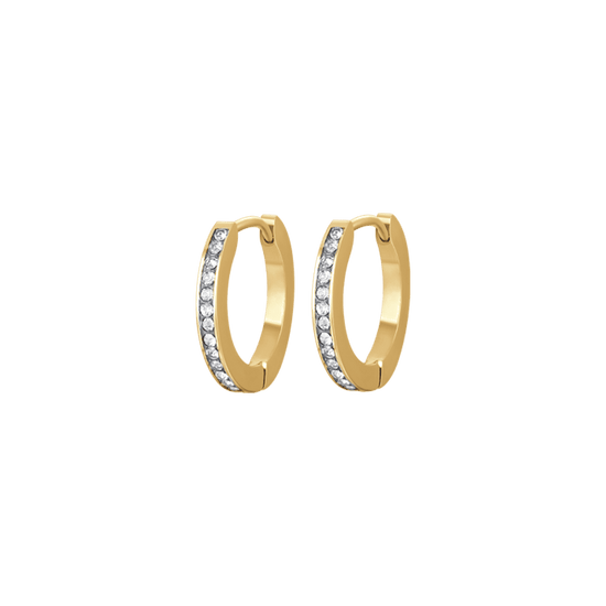 PENDIENTES DE ACERO IP DE MUJER CON CRISTALES BLANCOS