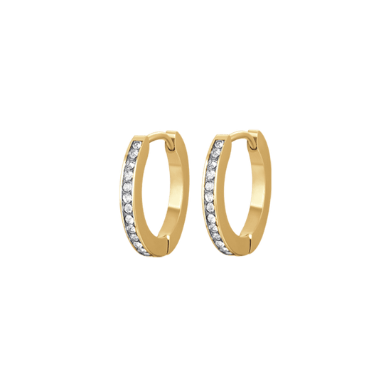 PENDIENTES DE ACERO IP DE MUJER CON CRISTALES BLANCOS