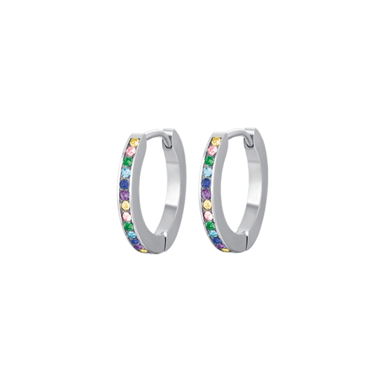 PENDIENTES DE ACERO PARA MUJER CON CRISTALES MULTICOLORES